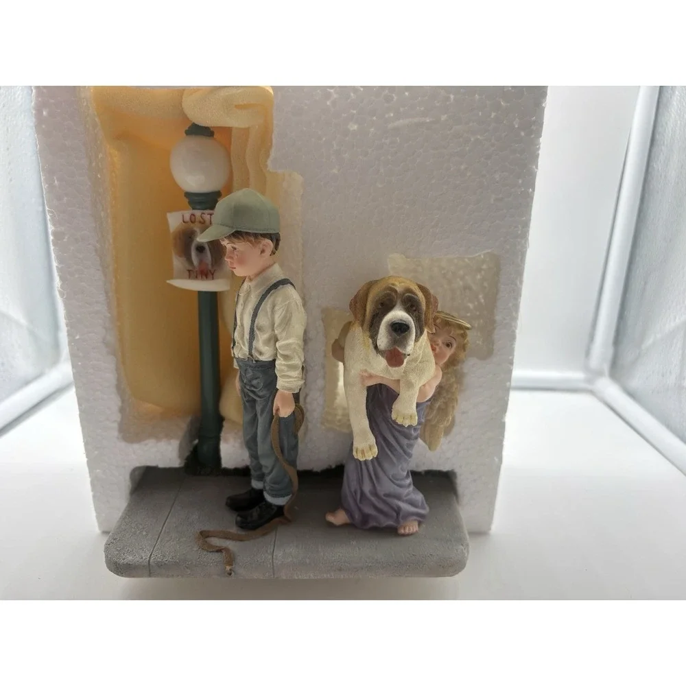 VTG Prayers & Promises Lost and Found Dog Angel Figurine 2001 Retired Demdaco